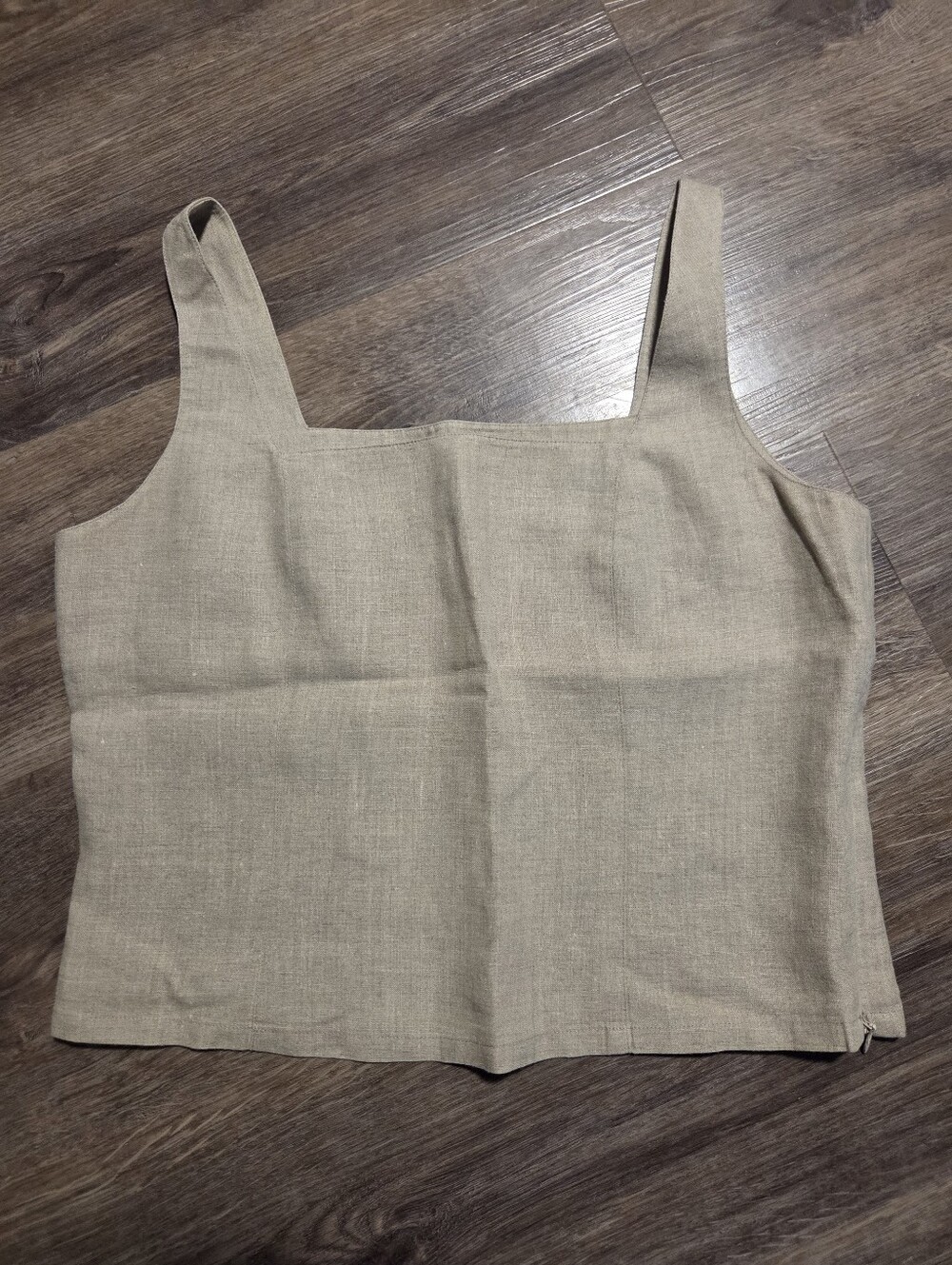 INC Linen Cropped Square Neck Tank